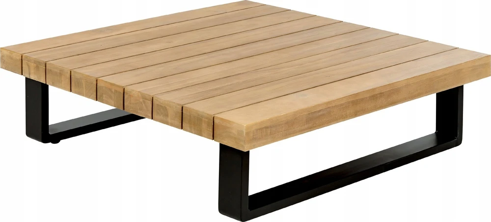 Lauko baldų komplektas Beliani Sodo kampinė sofa su staliuku 5 asmenims MYKONOS dešininė, kreminės spalvos, sertifikuota akacijos mediena
