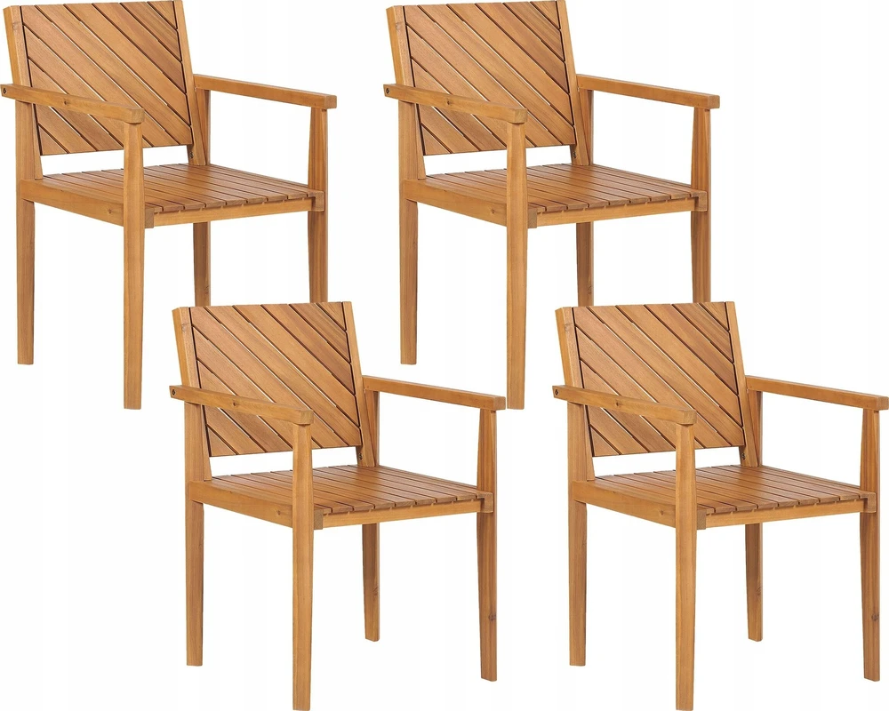 Lauko baldų komplektas Beliani Sodo baldų komplektas 4 asmenims BARATTI rudas akacijos mediena