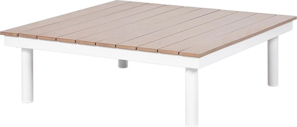 Lauko baldų komplektas Beliani Sodo kampinė sofa su staliuku 5 asmenims MISSANELLO smėlio spalvos