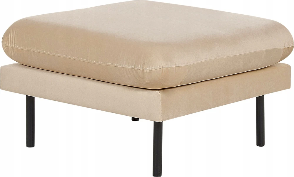 Sofa Beliani 5 vietu svetaines baldu komplektas VINTERBRO, veliuras, smėlio spalva, su otomane