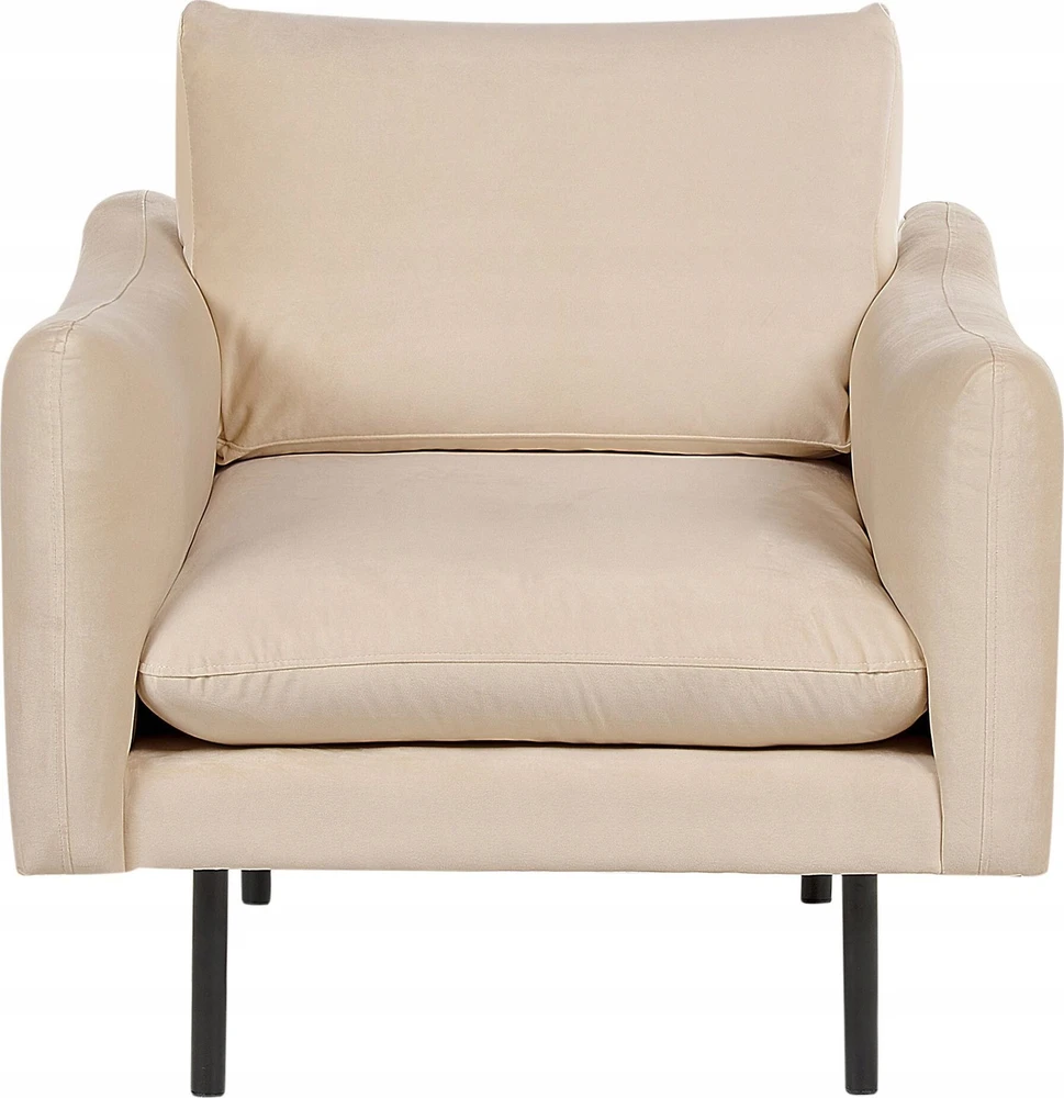 Sofa Beliani 5 vietu svetaines baldu komplektas VINTERBRO, veliuras, smėlio spalva, su otomane
