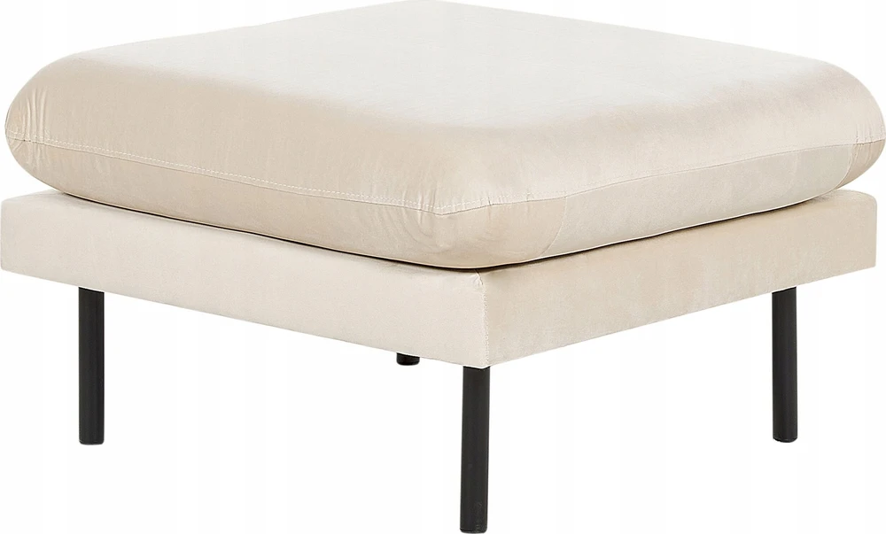 Sofa Beliani 5 vietų svetainės baldų komplektas VINTERBRO, veliūrinis, šviesiai smėlio spalvos su pufu