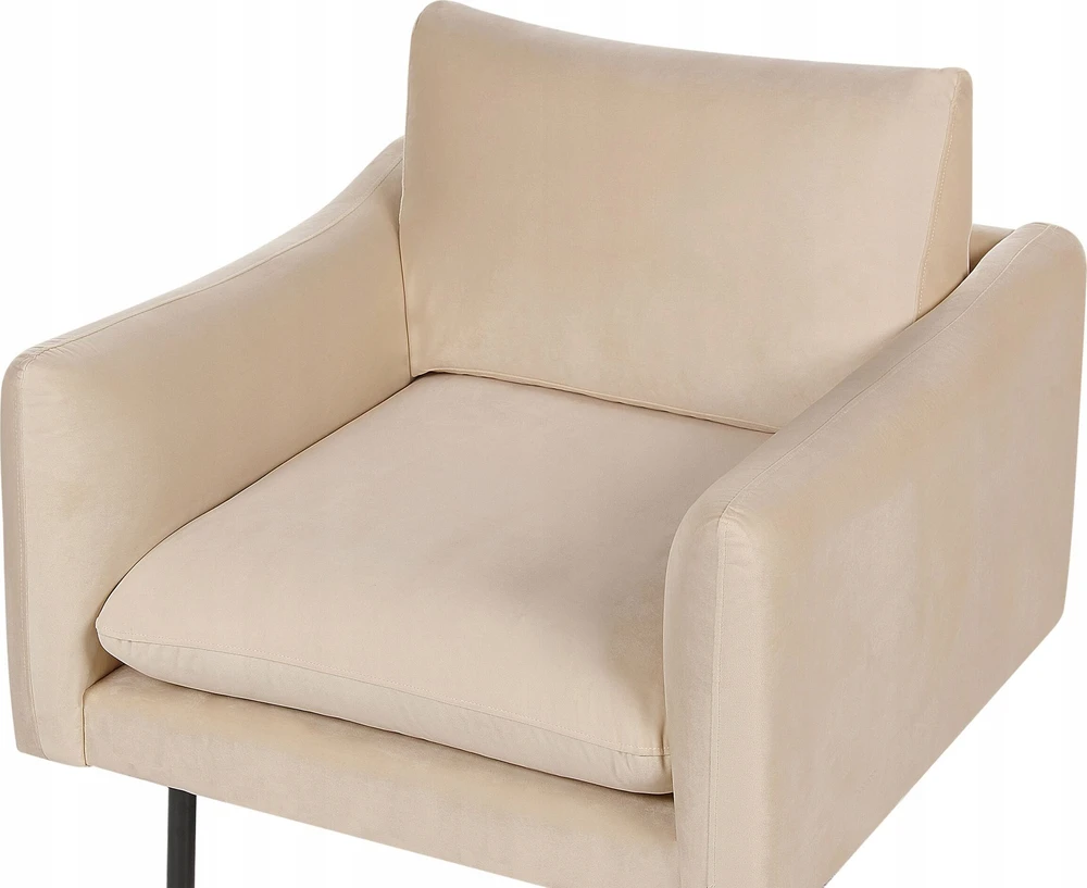 Sofa Beliani 5 vietu svetaines baldu komplektas VINTERBRO, veliuras, smėlio spalva, su otomane