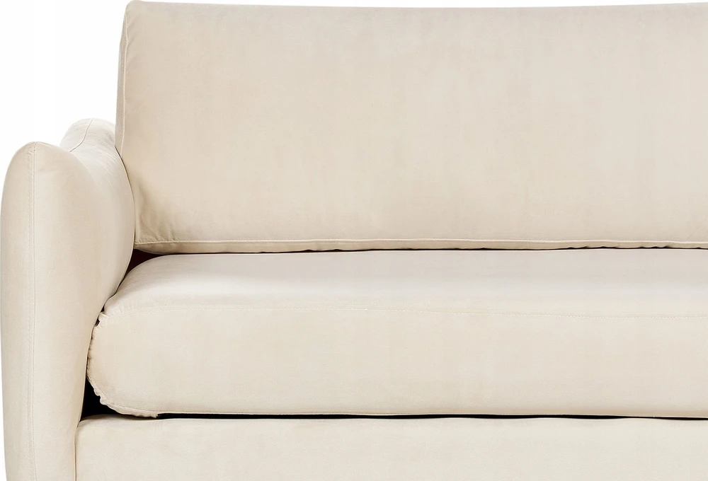 Sofa Beliani 5 vietų svetainės baldų komplektas VINTERBRO, veliūrinis, šviesiai smėlio spalvos su pufu