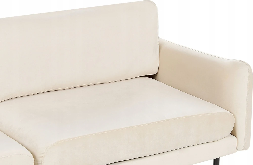 Sofa Beliani 5 vietų svetainės baldų komplektas VINTERBRO, veliūrinis, šviesiai smėlio spalvos su pufu