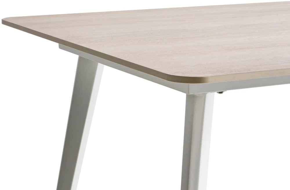 Beliani Sodo stalas RODALLO 160 cm 90 cm akmens travertino efektas