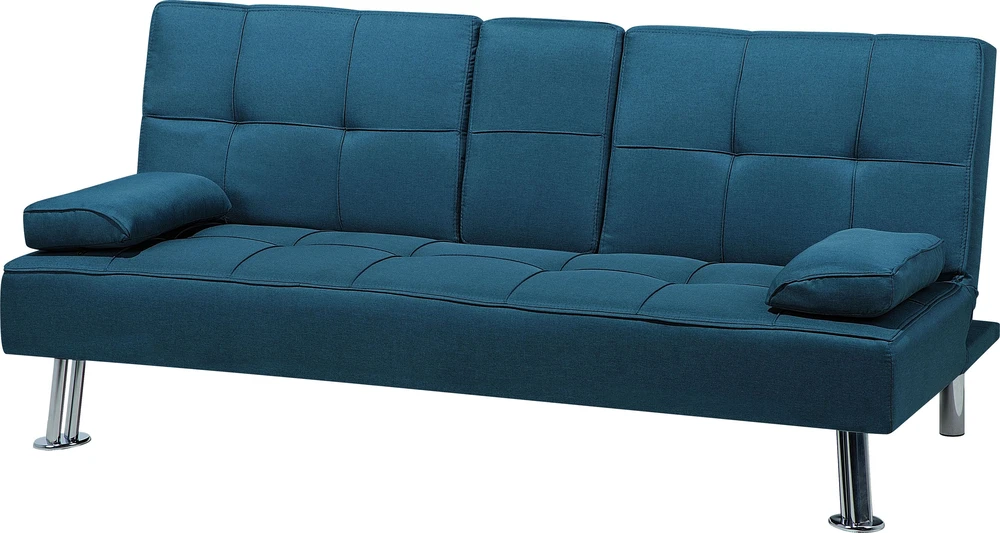 Beliani Trivietė išskleidžiama sofa ROXEN mėlyna