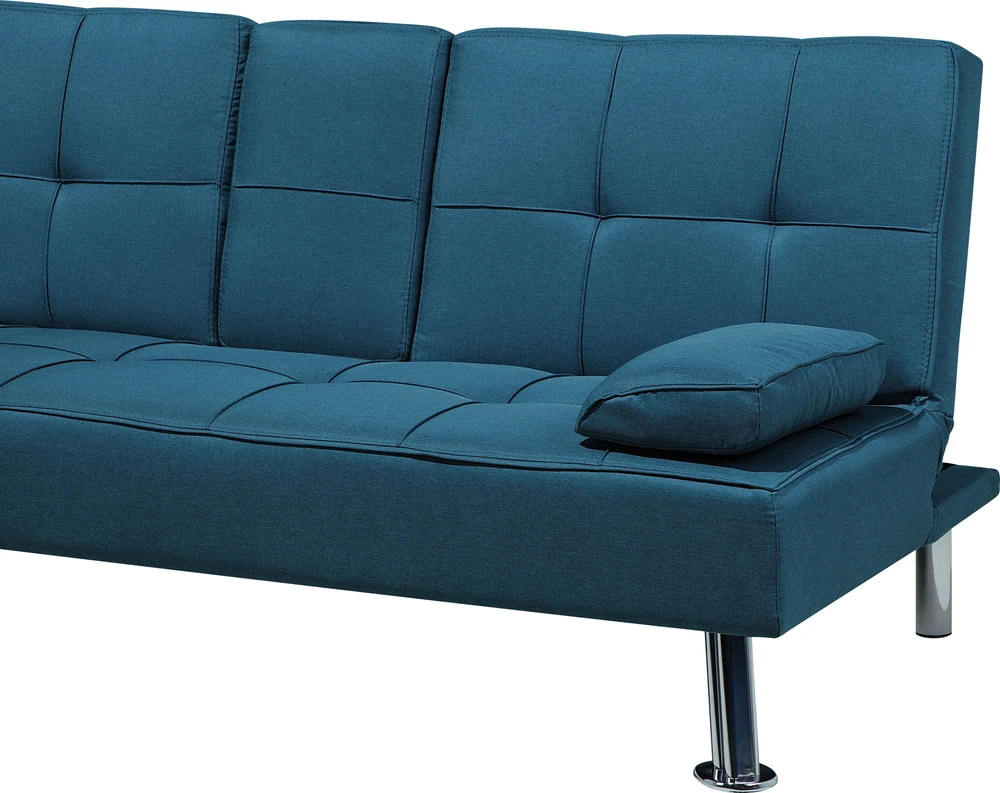 Beliani Trivietė išskleidžiama sofa ROXEN mėlyna