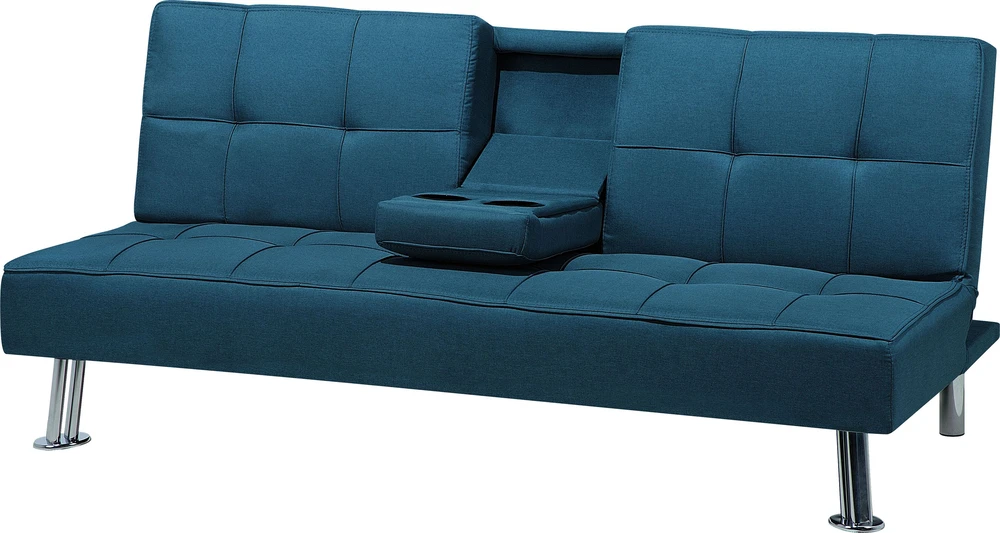 Beliani Trivietė išskleidžiama sofa ROXEN mėlyna