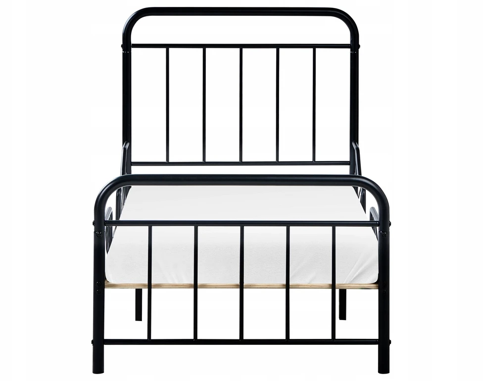 Beliani Išskleidžiama vaikiška lova Metal ANAIS 90 x 200 cm juoda