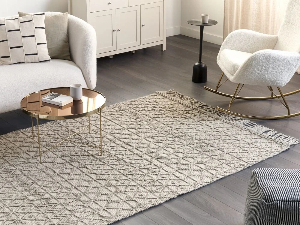 Beliani Kilimas ALUCRA smėlio spalvos 160 x 230 cm vilnos