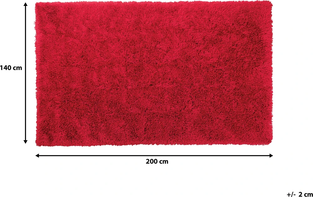 Beliani Shaggy kilimas CIDE raudonos spalvos 140 x 200 cm