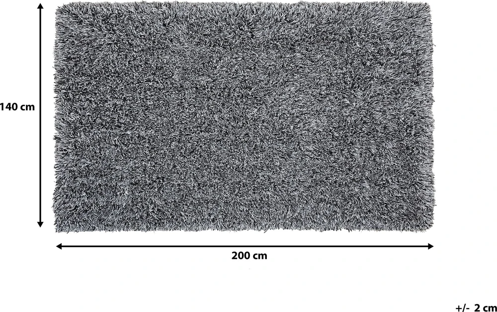 Beliani Shaggy kilimas CIDE juodas/baltas 140 x 200 cm