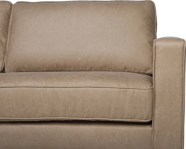 Beliani 3 vietų sofa SAVALEN iš dirbtinės odos, smėlio spalvos