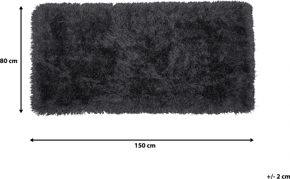 Beliani Shaggy kilimas CIDE juodas 80 x 150 cm