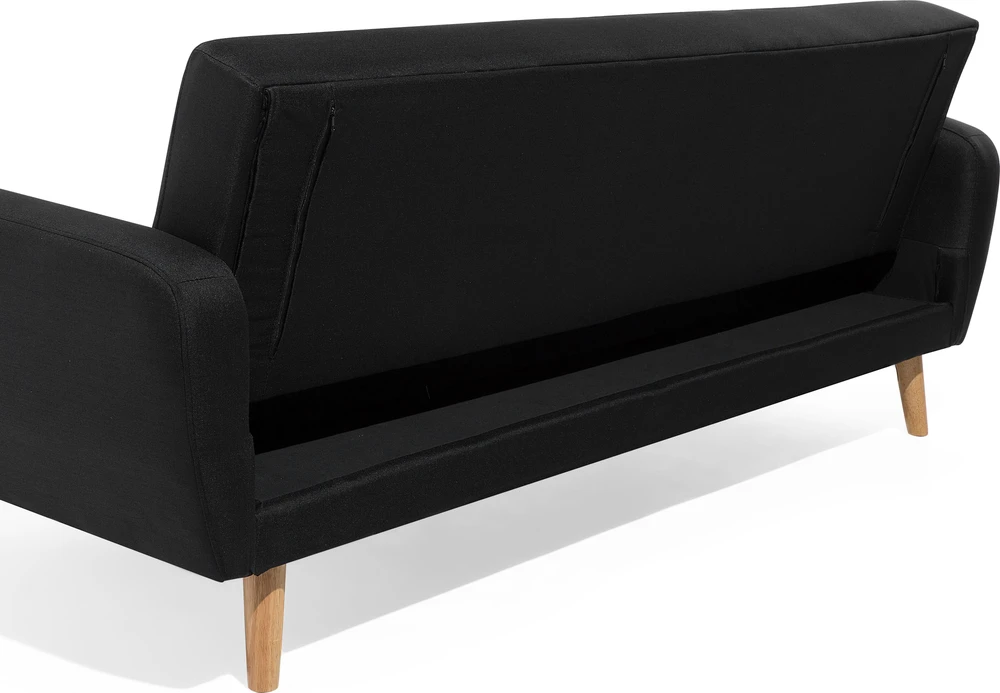 Beliani Trivietė sofa-lova FLORLI Juoda