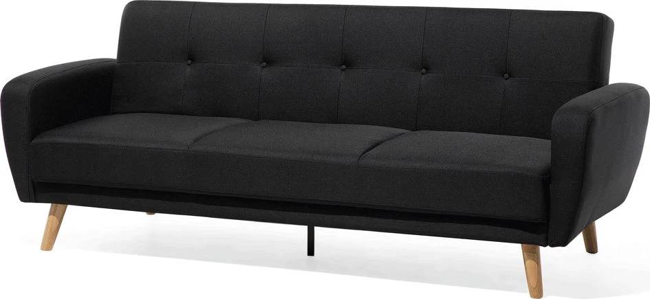 Beliani Trivietė sofa-lova FLORLI Juoda