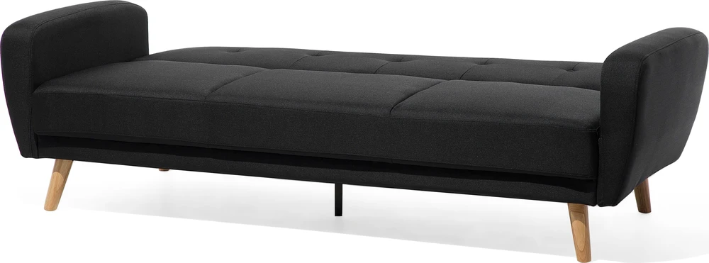 Beliani Trivietė sofa-lova FLORLI Juoda