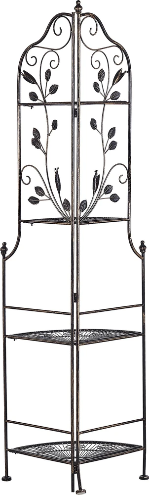 Beliani Kampinė lentyna SIDERNO Metal 158 cm 35 cm Juoda