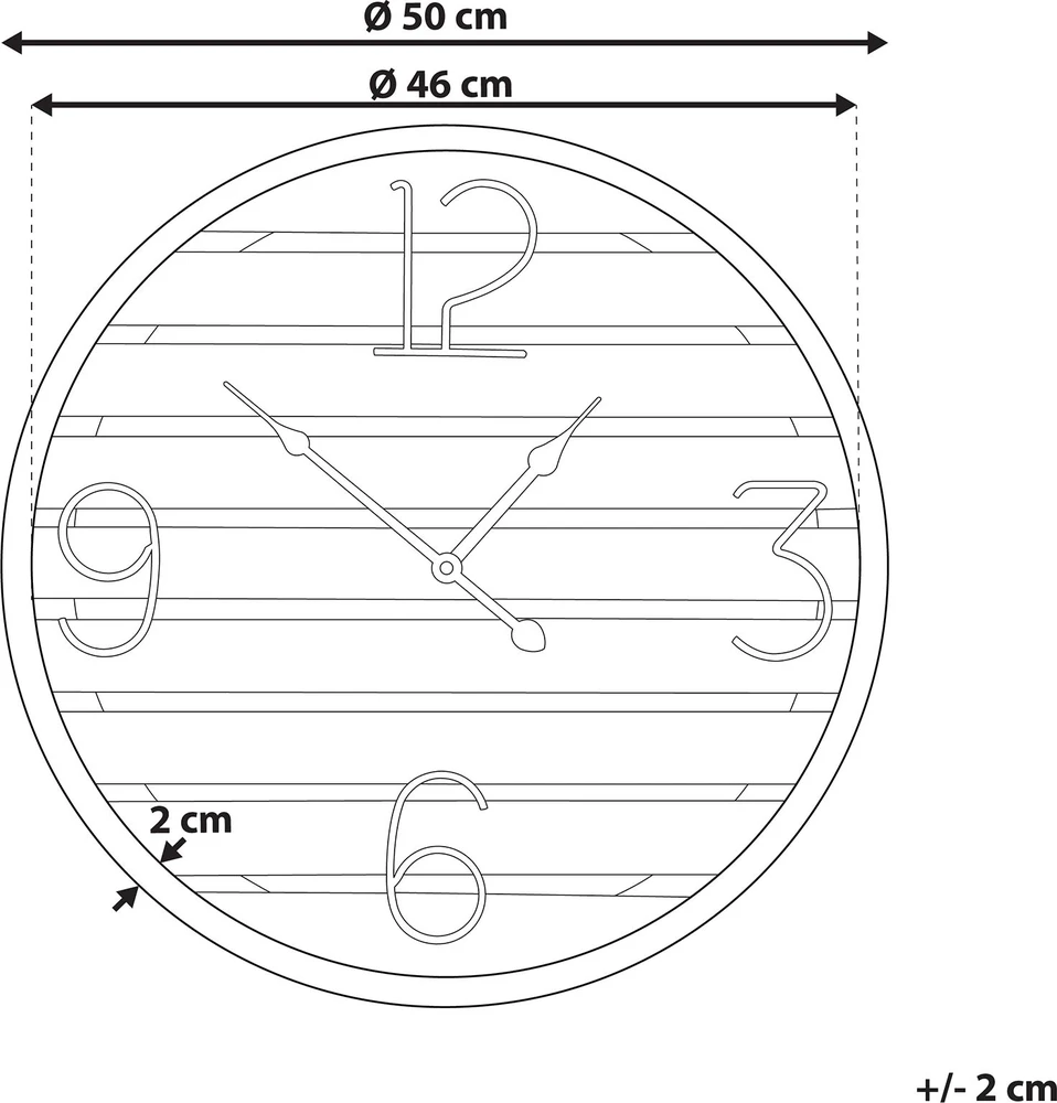 Beliani Sieninis laikrodis ARRIAGA 50 cm, kėnio mediena, tamsiai rudas