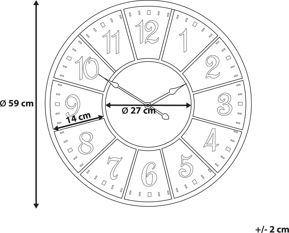 Beliani Sieninis laikrodis BOSWIL 59 cm metalinis spalvotas