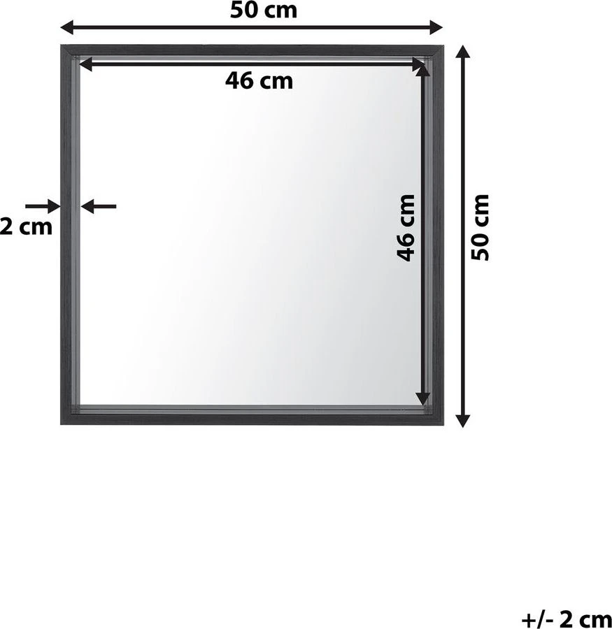 Beliani Sieninis veidrodis BRIGNOLES 50 cm 50 cm juodas