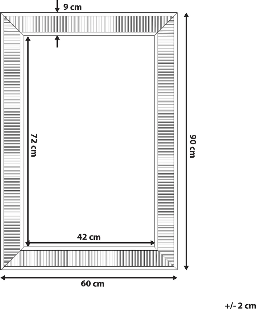 Beliani Sieninis veidrodis CASSIS 60 cm x 90 cm auksinis