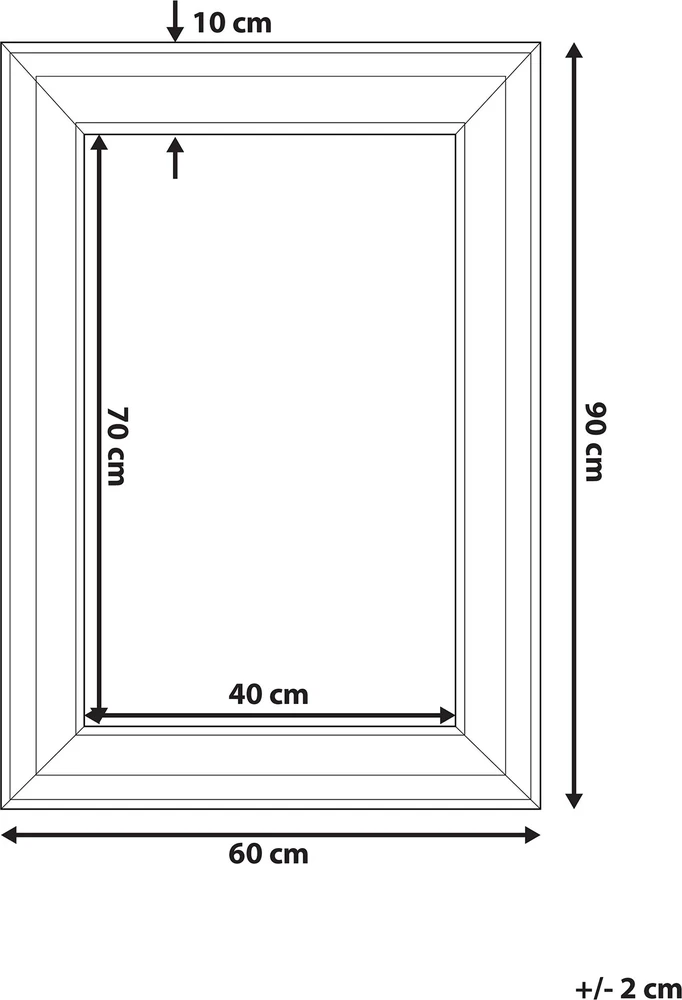 Beliani Sieninis veidrodis LUNEL 60 cm 90 cm juodas