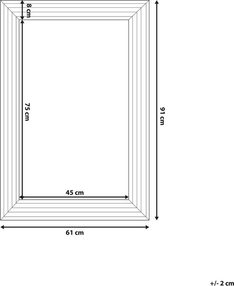 Beliani Sieninis veidrodis CHATAIN 61 cm 91 cm sidabrinis