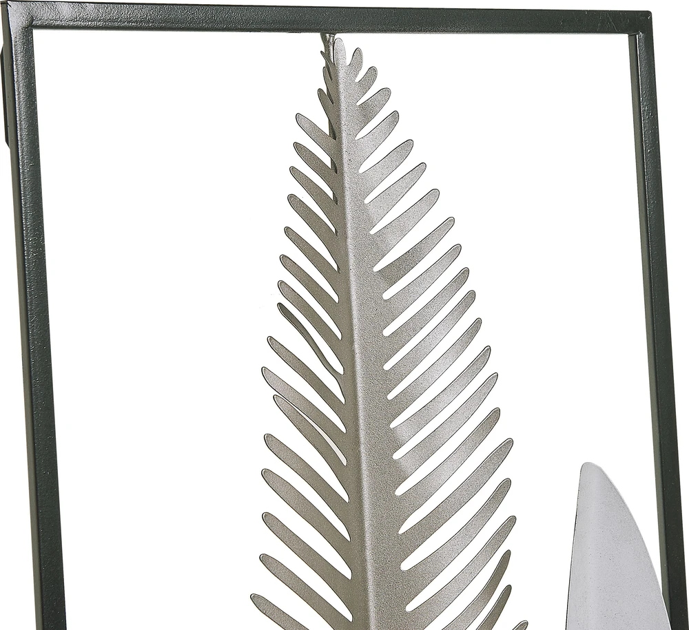 Beliani Sieninė dekoracija NIOBIUM Lapas Metalas 90 cm Sidabrinė