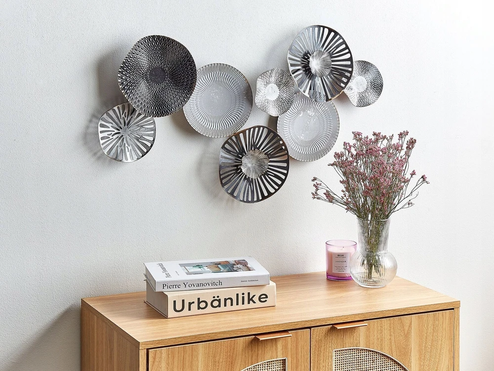 Beliani Sieninis dekoras TENNESSINE metalinis 49 cm juodas