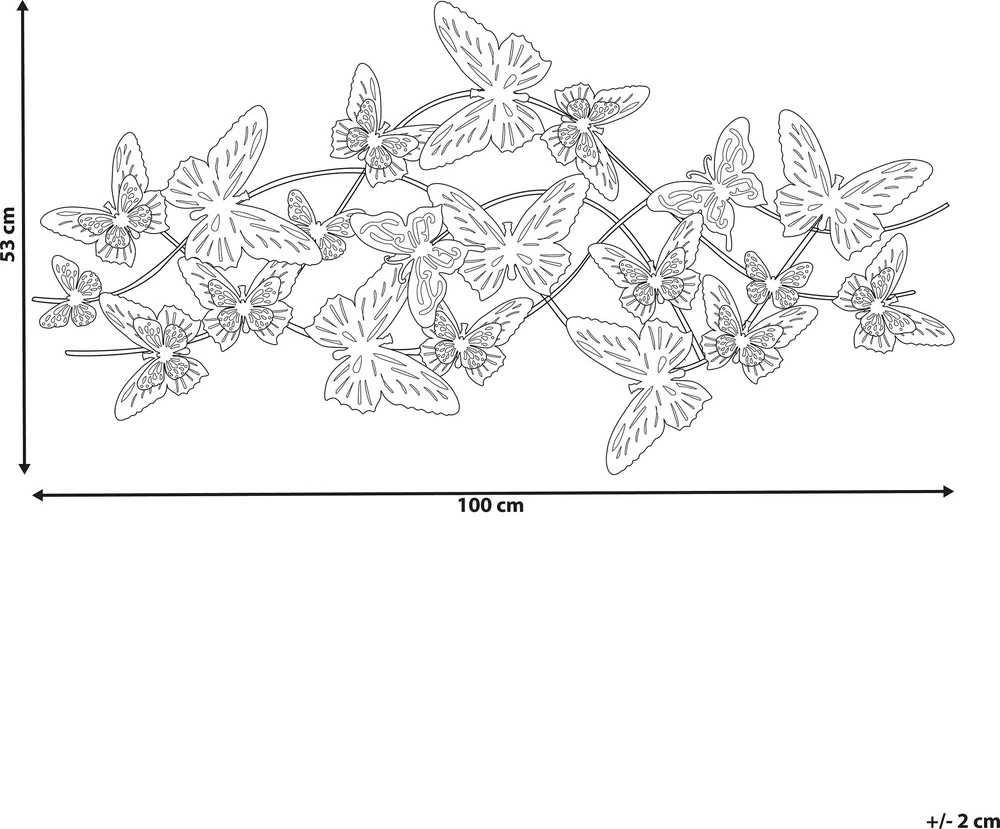 Beliani Sienų dekoracija Motyl GALLIUM Metalinė 53 cm spalvota