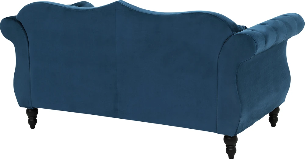 Beliani Dvivietė sofa SKIEN veliūrinė tamsiai mėlyna