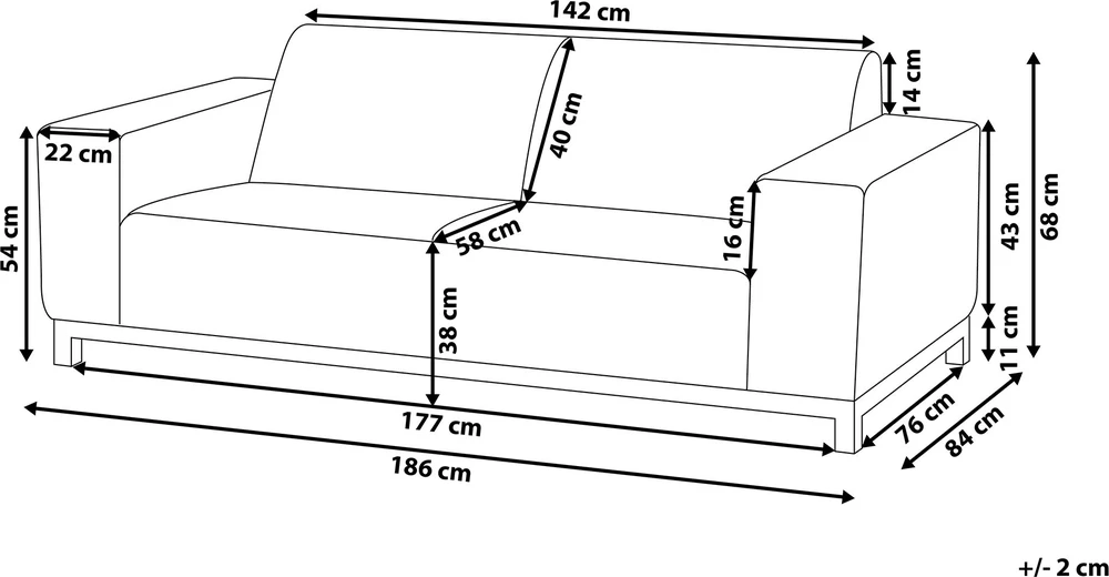 Beliani 2 vietų sodo sofa ROVIGO smėlio spalvos