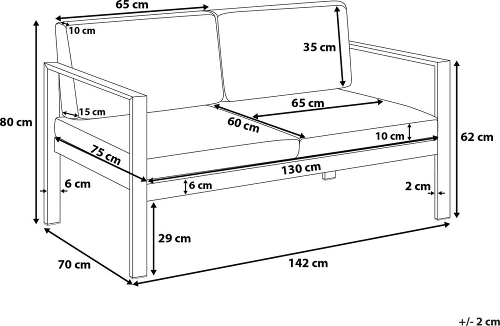 Beliani Sodo suoliukas su pagalve SALERNO 142 cm metalinis tamsiai pilkas