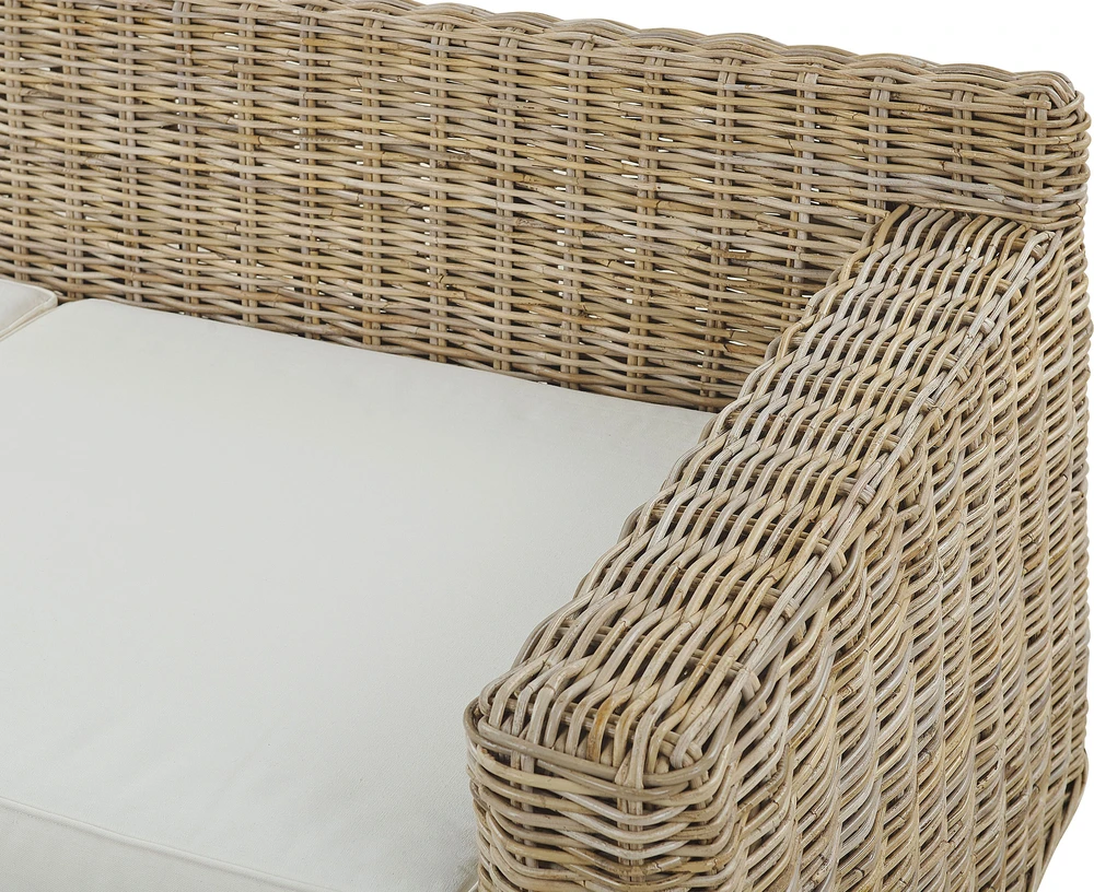 Beliani Dvivietė lauko sofa ARDEA, Rattan, šviesiai ruda