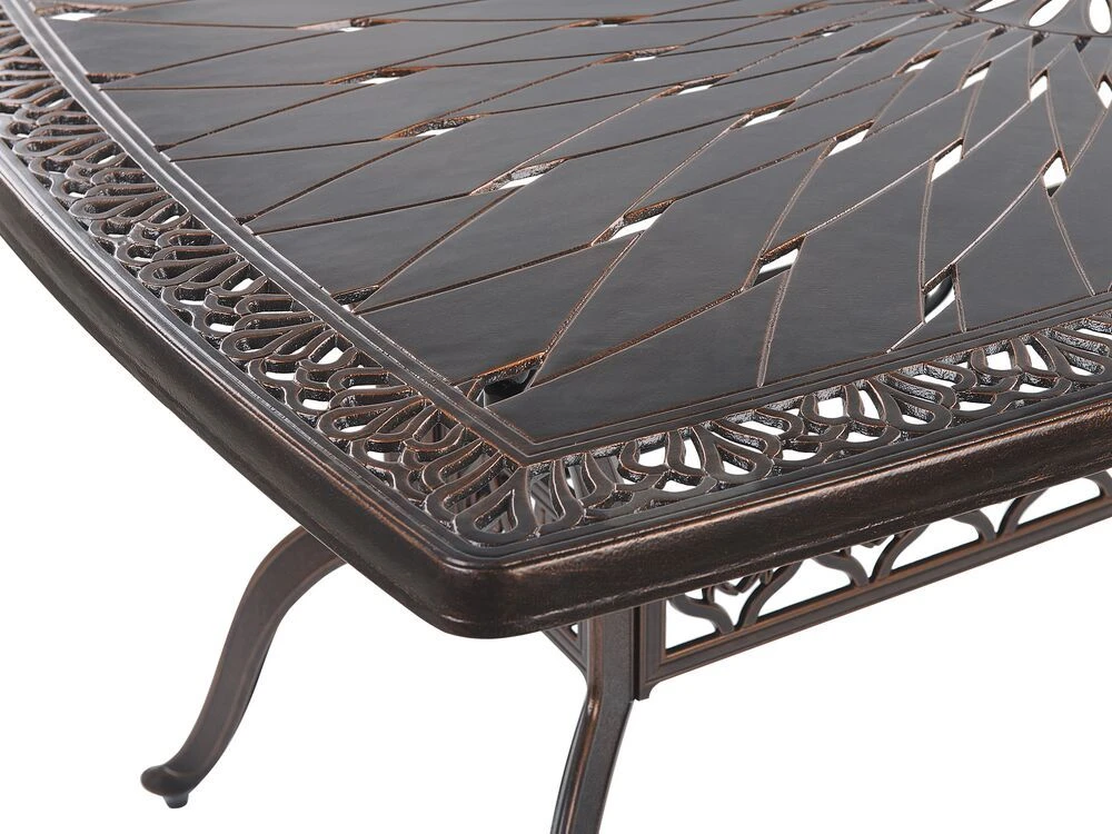 Beliani Sodo stalas LIZZANO 165 cm 102 cm Metalinis tamsiai rudas