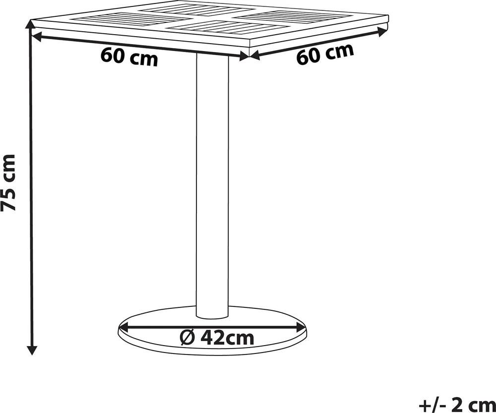 Beliani Bistro staliukas PALMI 60 cm 60 cm medienos imitacija ruda
