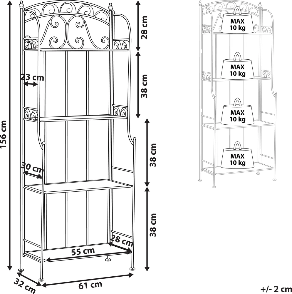 Beliani Rėmas augalams PADUA metalinis 156 cm 61 cm baltas