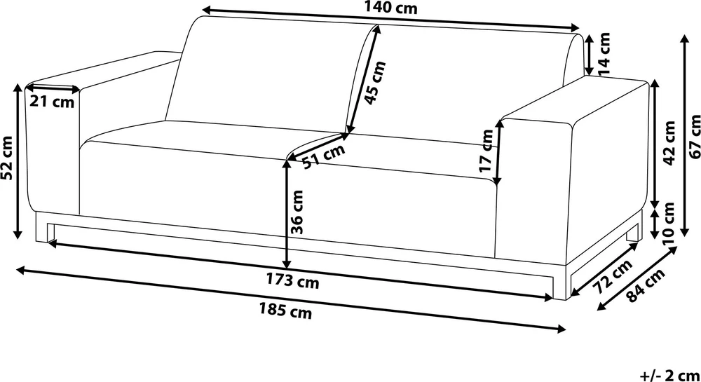 Beliani Dvivietė sodo sofa ROVIGO Pilka