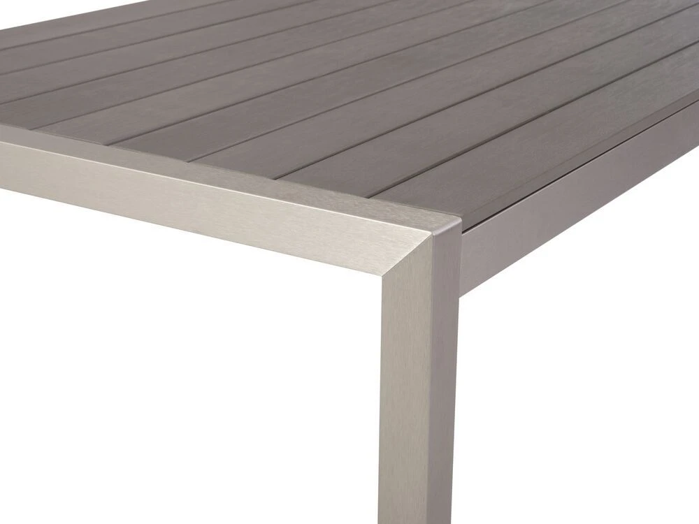 Beliani Sodo stalas VERNIO 180 cm 90 cm metalinis pilkas