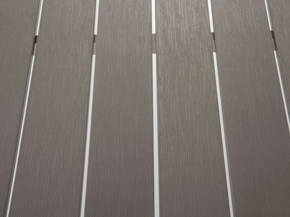Beliani Sodo stalas VERNIO 180 cm 90 cm metalinis pilkas