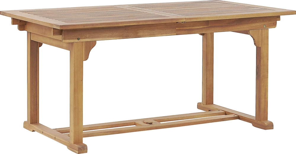 Beliani Išskleidžiamas sodo stalas JAVA 160/220 cm 90 cm akacijos mediena šviesiai rudas
