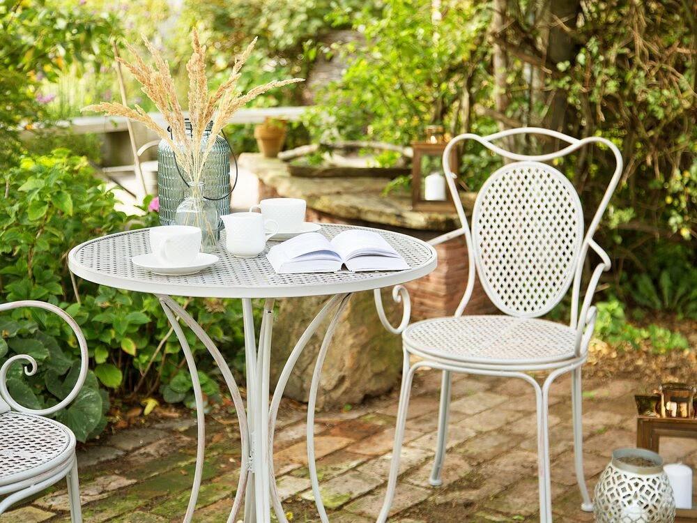 Beliani Bistro staliukas CILENTO 71 cm 71 cm metalinis pilkas