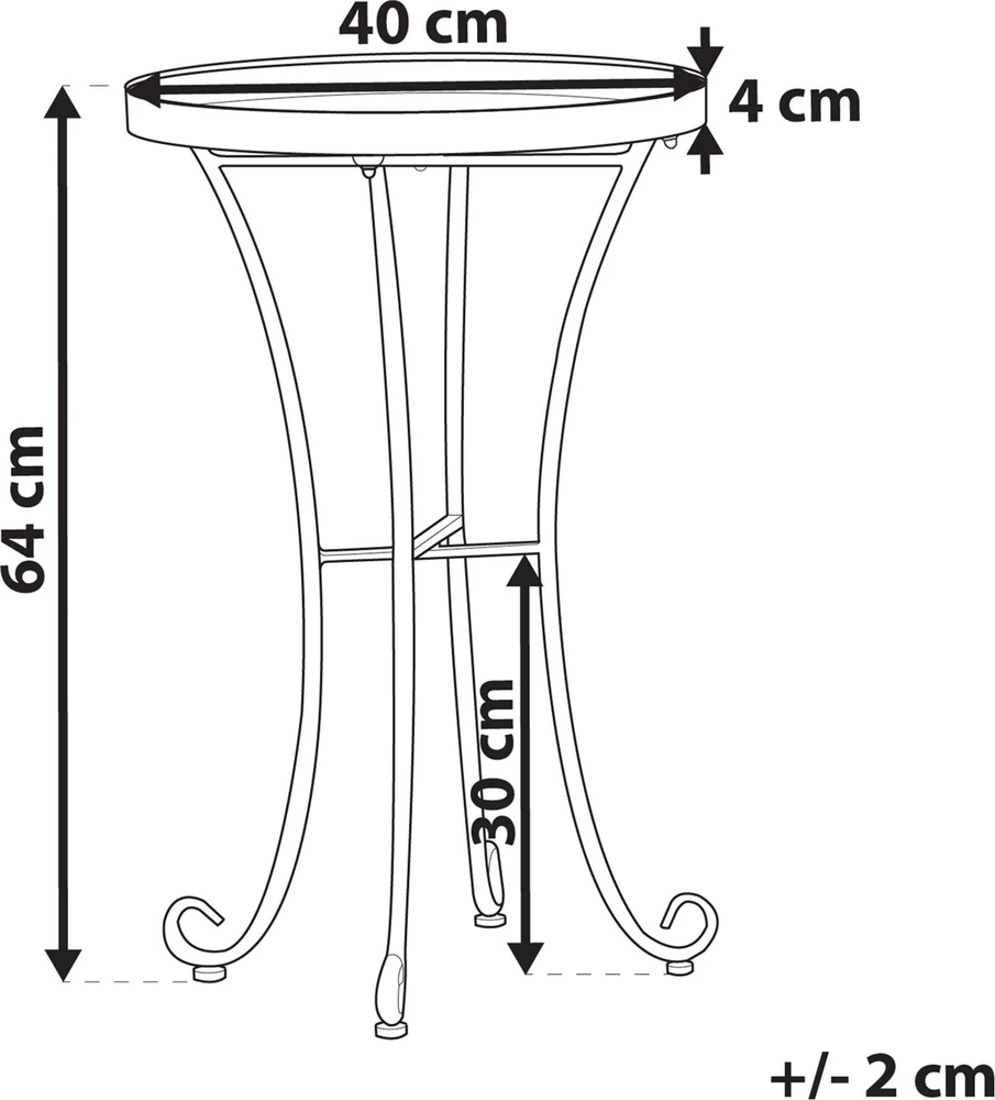 Beliani Sodo staliukas CAVINIA 40 cm rožinis