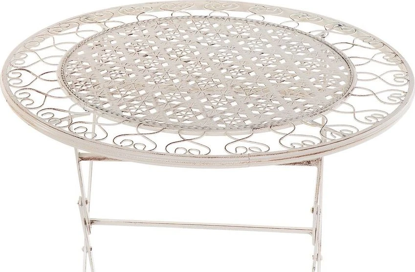 Beliani Bistro staliukas TRIESTE 70 cm 70 cm metalinis šviesiai smėlinis