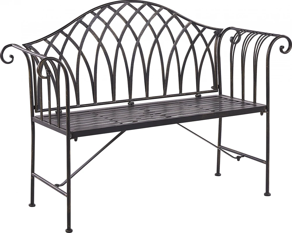 Beliani Sodo suoliukas MILAZZO 130 cm metalinis juodas