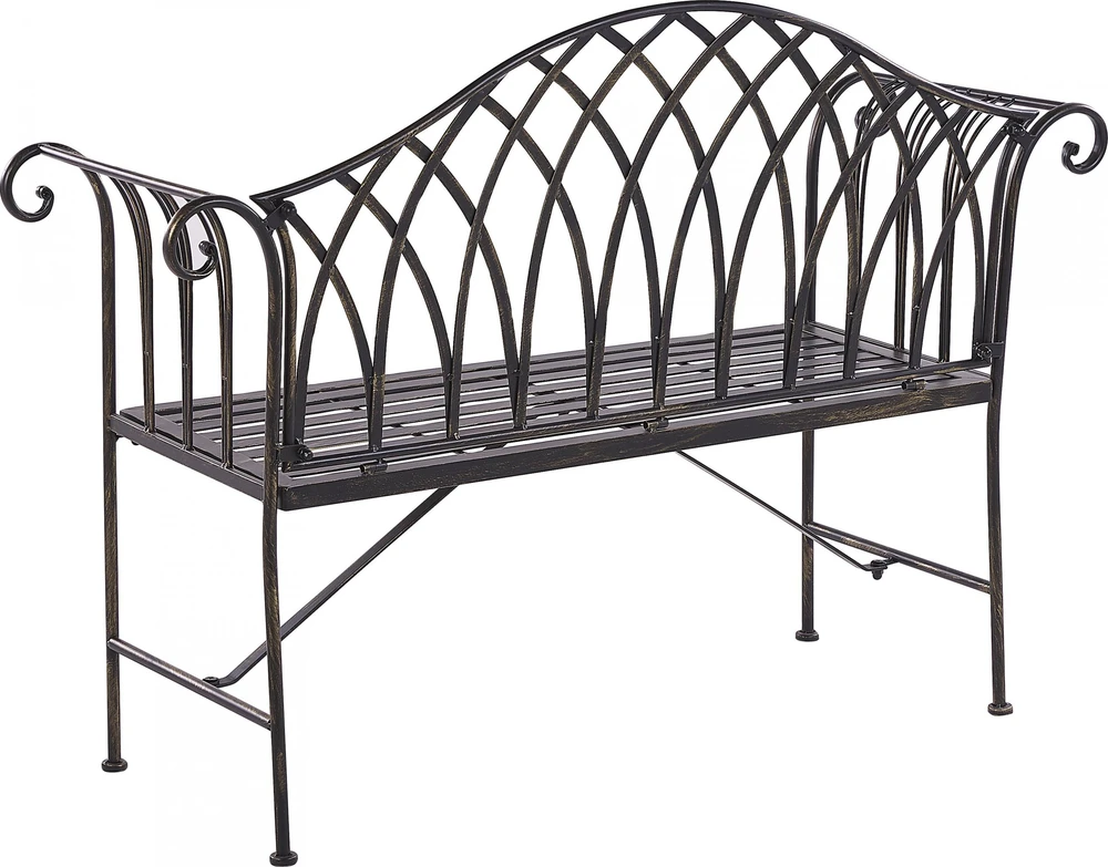 Beliani Sodo suoliukas MILAZZO 130 cm metalinis juodas
