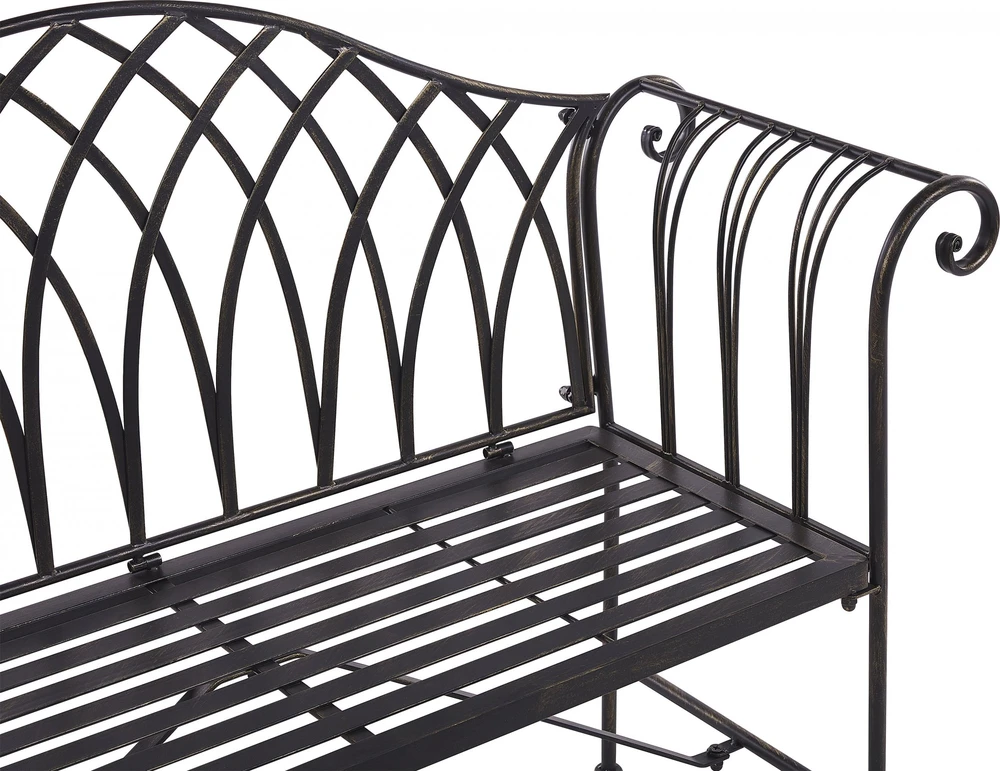 Beliani Sodo suoliukas MILAZZO 130 cm metalinis juodas