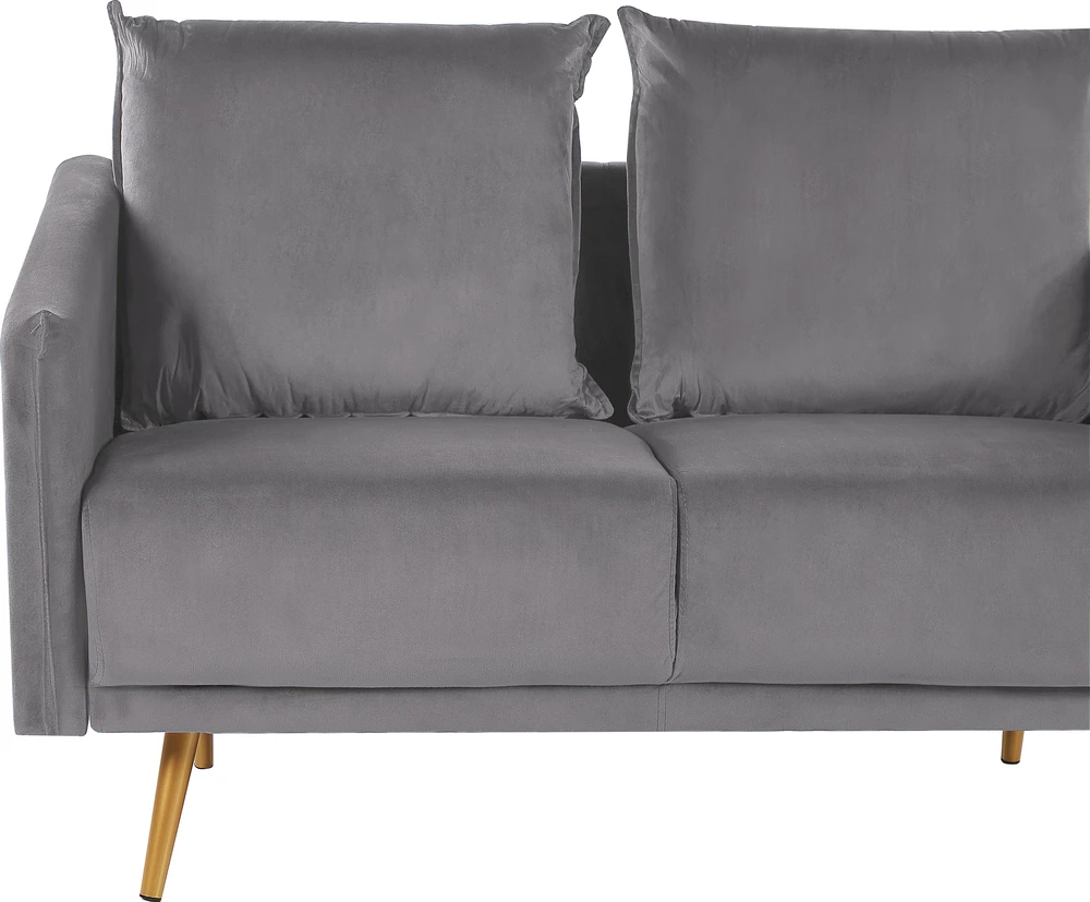 Beliani 2 vietų sofa MAURA veliūrinė pilka